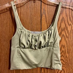 ✨ 3 for $20 ✨Saged green ruched bust corset top